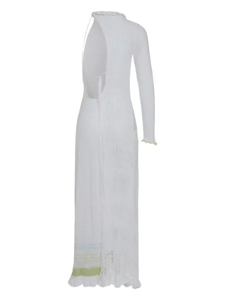Rochie maxi Roberta Einer cu un umăr gol de costum alb