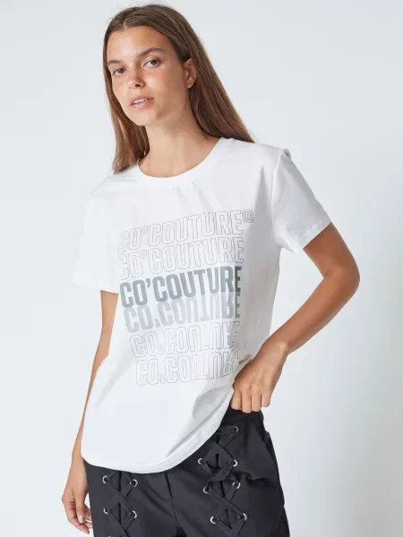 Co'couture Top gri alb
