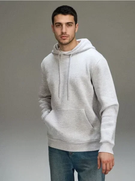 Sinsay Bluza hoodie basic szary