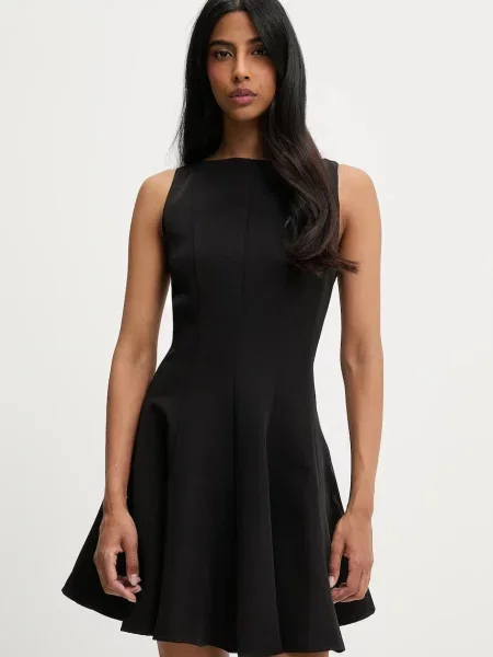 Answear Lab sukienka mini rozkloszowana czarny