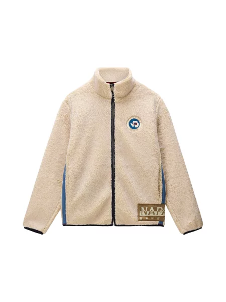 NAPAPIJRI Jachetă fleece ARCHIVE ecru / regal / sepie / roşu închis albastru