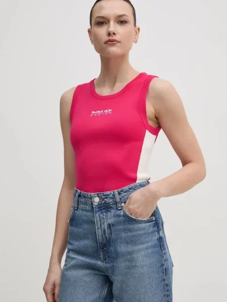 Red Bull Racing x Pepe Jeans kamizelka KNIT LOGO TANK różowy czerwona