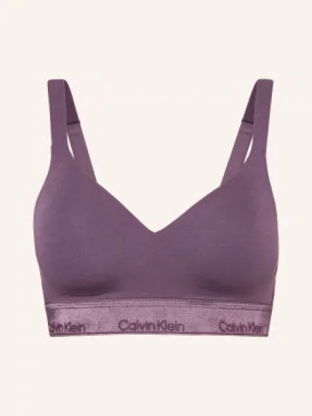 Calvin Klein Bustier Podprsenka Icon Cotton Modal Metallic fialová