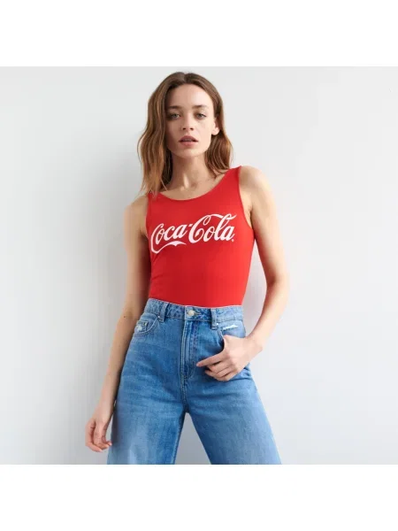 Sinsay Body s vysokým podílem bavlny Coca-Cola Červená