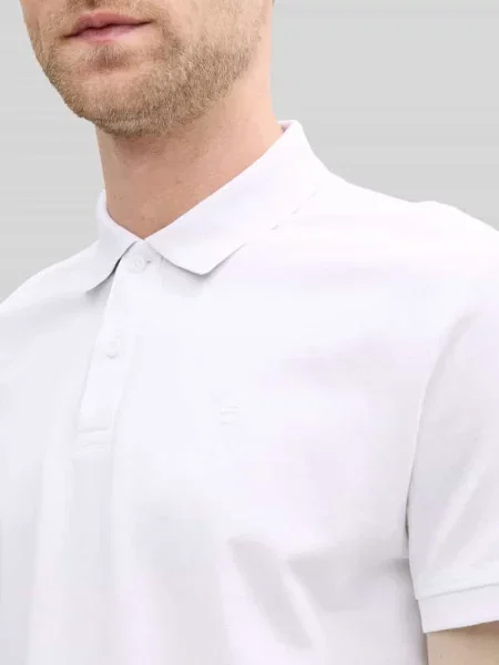 Koszulka polo z czystej bawełny o kroju regular fit Tom Tailor biała