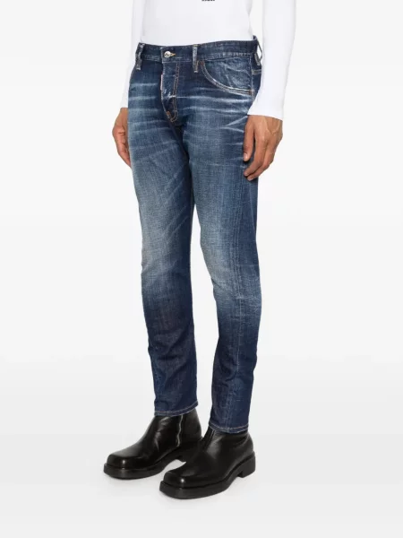Blugi Dsquared2 cu 5 buzunare albastru