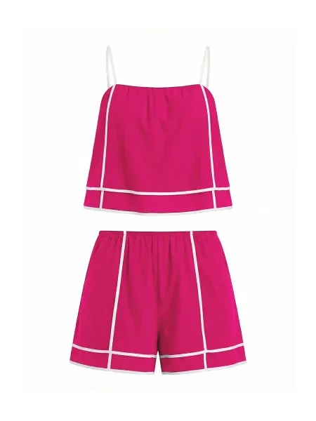 Imily Bela Costum cu pantaloni roșu alb