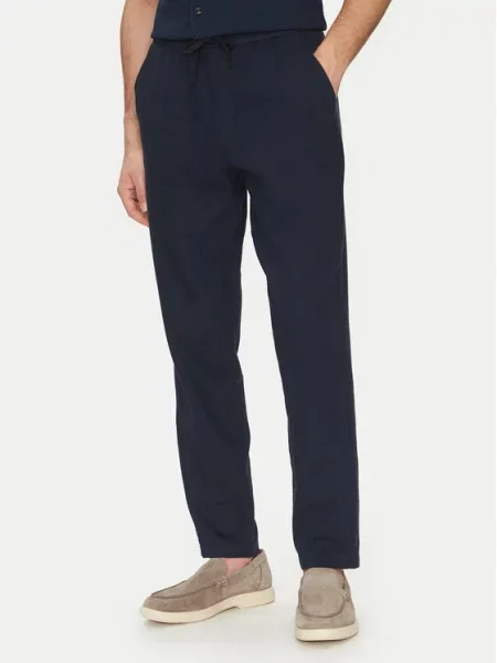 Hlače iz tkanine Guess modra