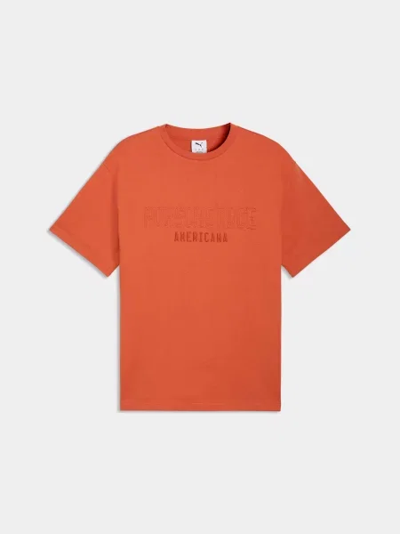 Футболка PUMA Pl Lifestyle Tee комбінований верх помаранчевий