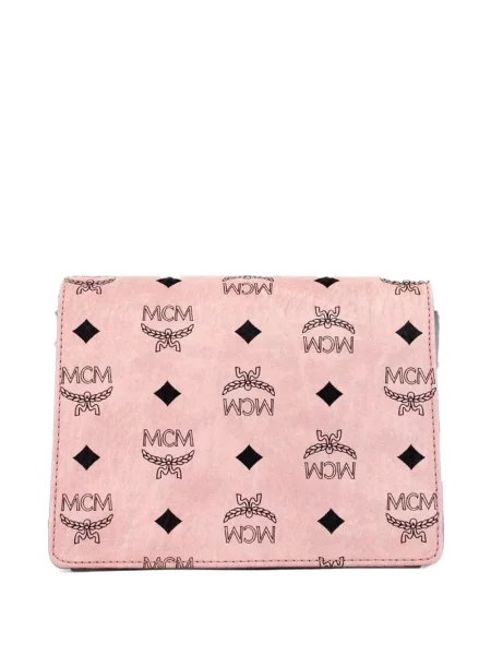 Geanta crossbody Mcm din piele cu imagine roz