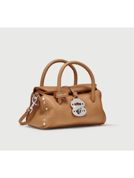 Mała torebka skórzana Zanellato brązowa