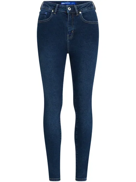 Blugi skinny Karl Lagerfeld Jeans cu talie înaltă albastru