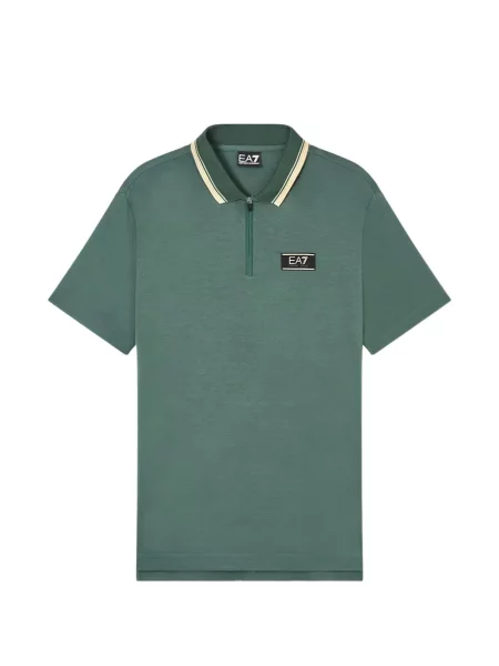 Tricou polo Ea7 Emporio Armani cu autograf verde