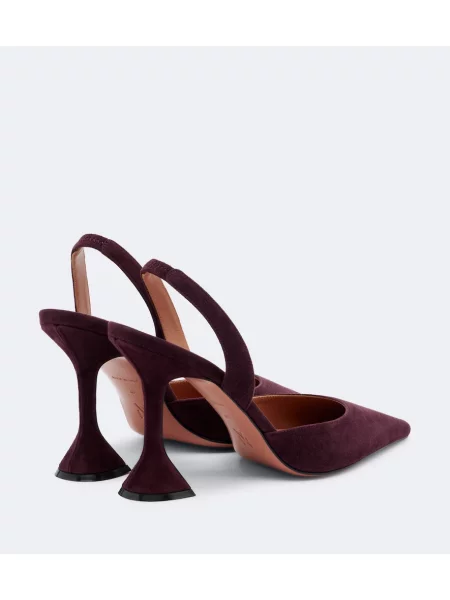 Pantofi cu toc Amina Muaddi din piele de căprioară slingback