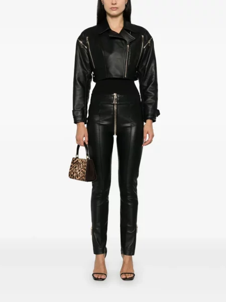 Pantaloni Mitiliane Couture din piele negru