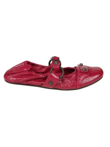 Balerinki Balenciaga skórzane czerwone
