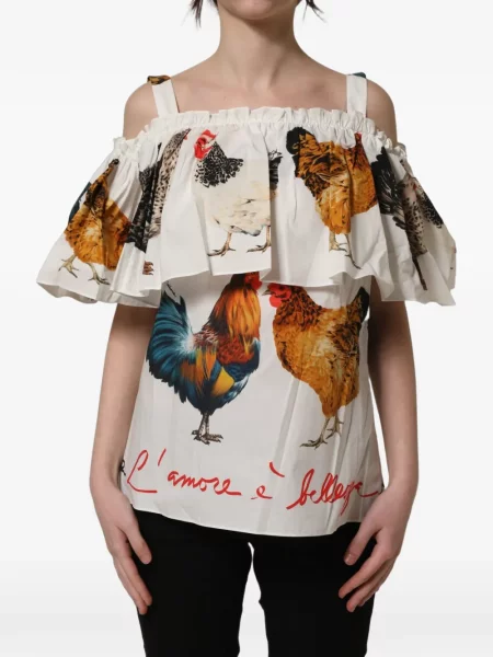 Felső Dolce & Gabbana nyomtatás fehér