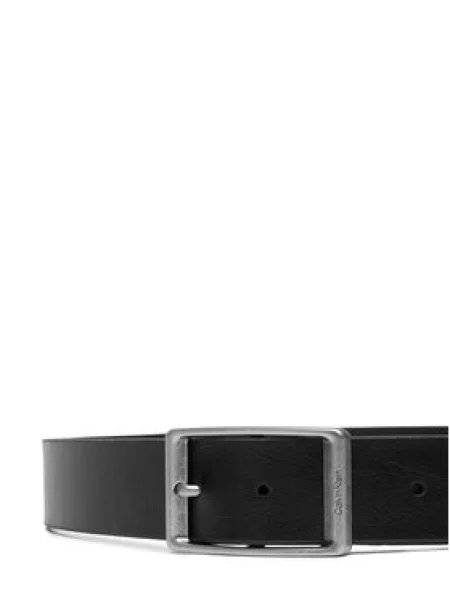 Opasok Calvin Klein Casual Round Buckle Tumbled čierna