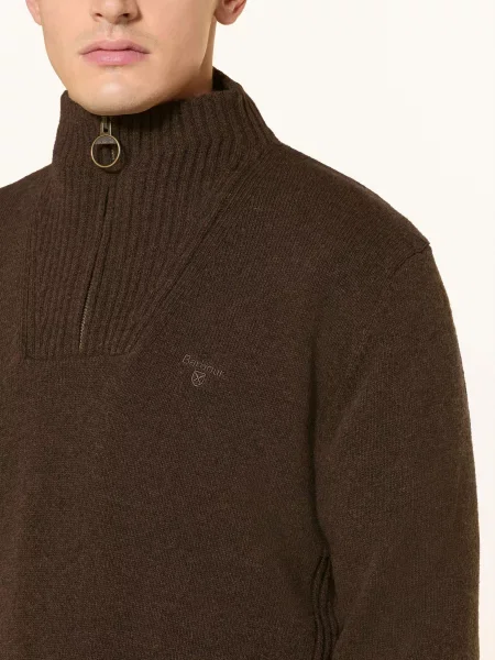 Kardigan Barbour wełniany brązowy