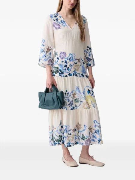 Rochie maxi Munthe cu model floral cu imagine