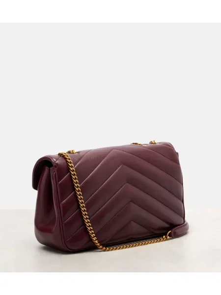 Geanta de piele Saint Laurent din piele bordo