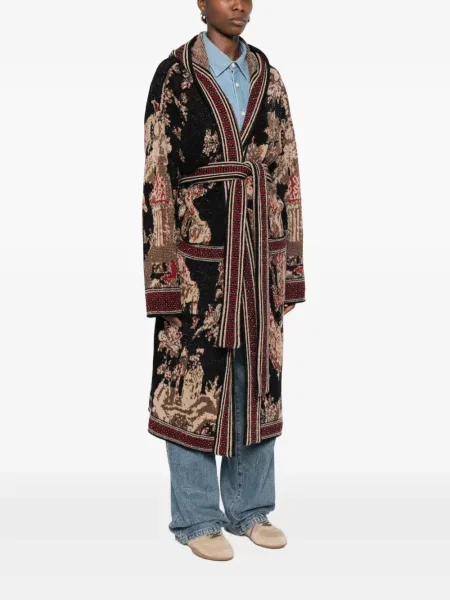 Cu centură cardigan Etro tricotate negru