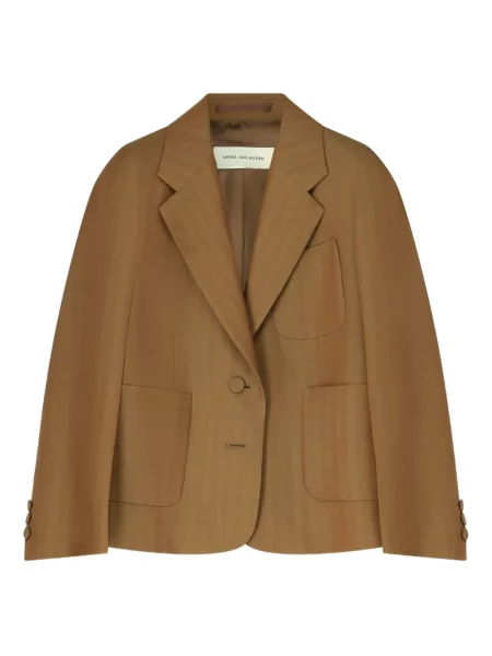Cropp sacou Dries Van Noten cu model herringbone maro