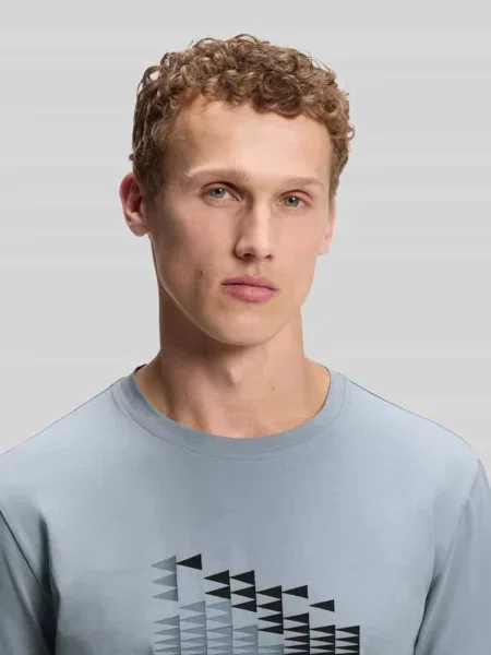 T-shirt o kroju relaxed fit z mieszanki bawełny model TS_NETWORK FLAG' Boss Green szara