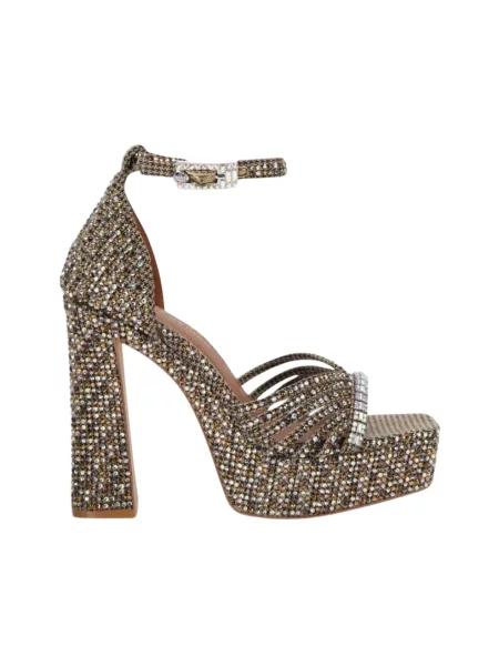 Kurt Geiger London sandały na słupku Crystal Strap Platform żółte