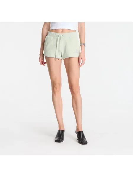 Pantaloni scurți Sporty & Rich Juicy Script Velour Short Sage XS