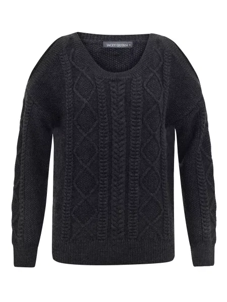 Jacey Quinn Pulover gri metalic negru