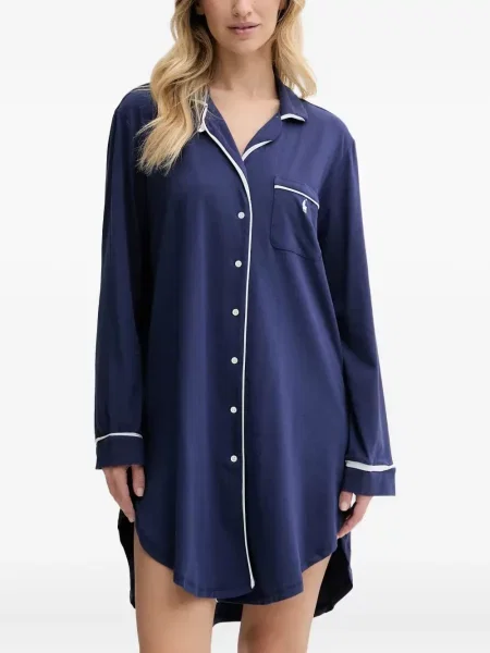 Tricou Polo Ralph Lauren cu decolteu rotund de mătase cu dungi alb