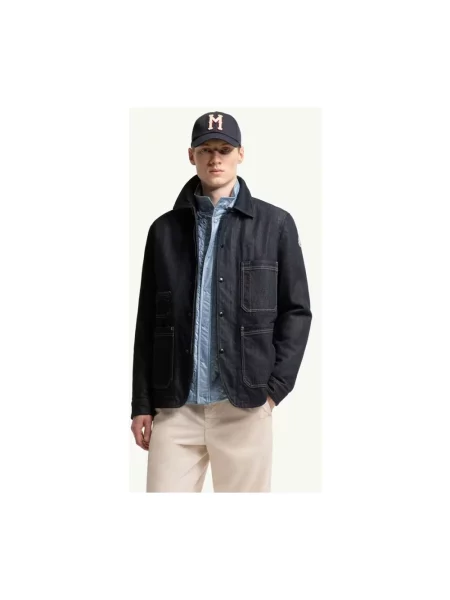 Kurtka jeansowa Moncler niebieska