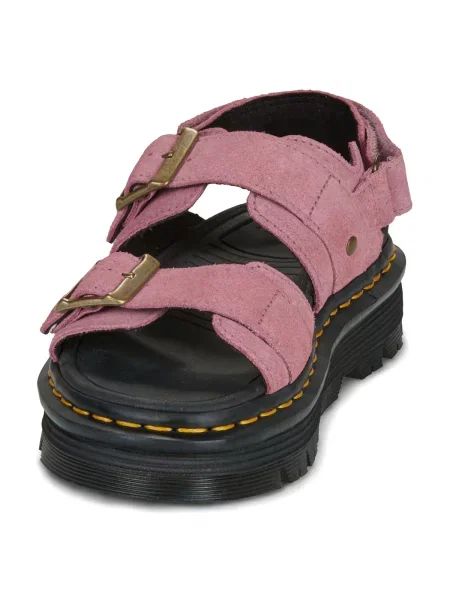 Semišové sandály Dr. Martens růžové