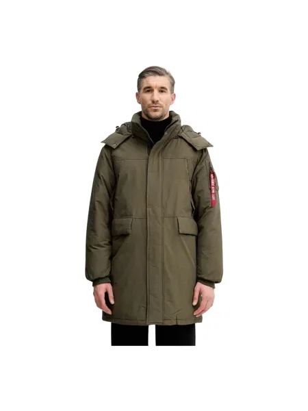 Lniana parka Alpha Industries Inc. zielona