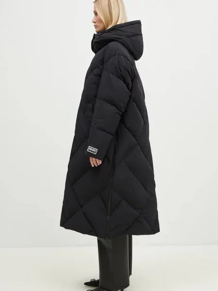 Pernata jakna Kenzo Long Down Jacket za žene za zimu crna