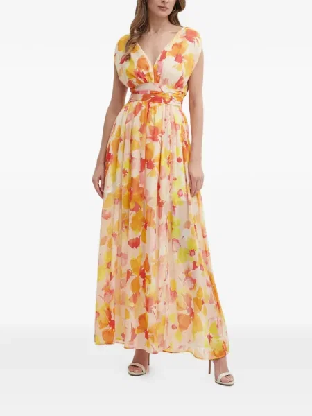 Rochie maxi Morgan cu model floral cu decolteu în V de costum