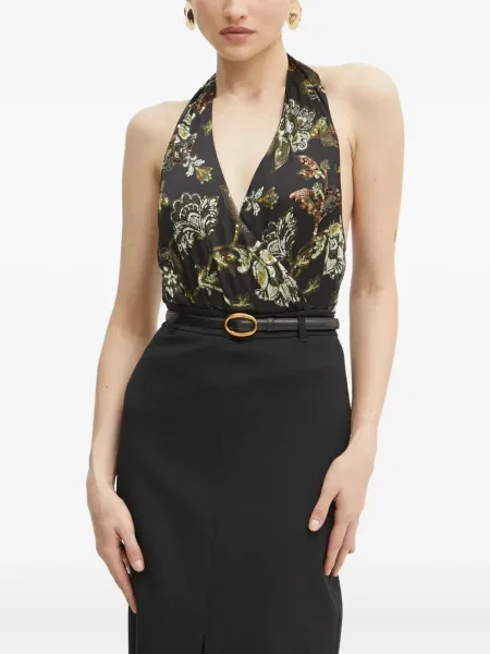 Body Marciano cu paiete cu model floral negru