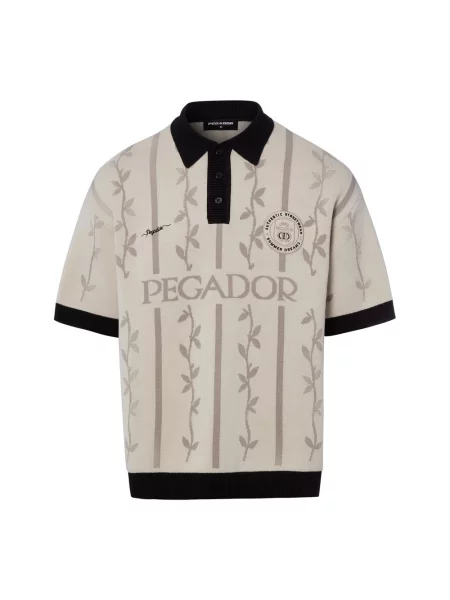 Koszulka polo o kroju relaxed fit z haftami z logo model Kinsale' Pegador beżowa