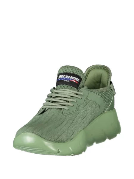Sneakerși Blauer cu șireturi tricotate verde