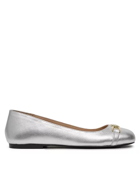 Балетки Love Moschino серебряные