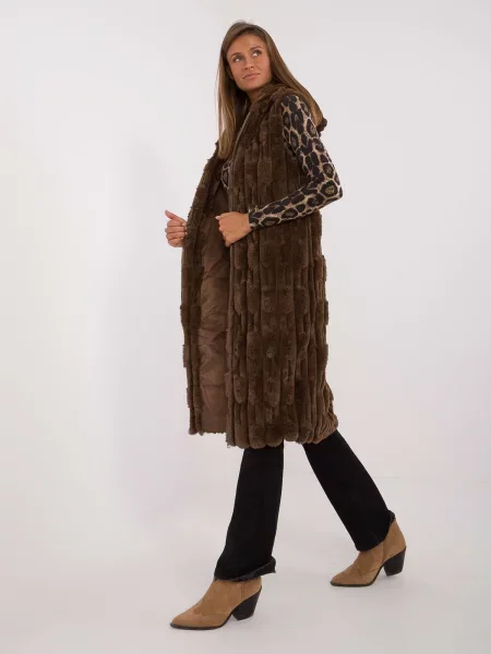 Vestă Fashionhunters maro