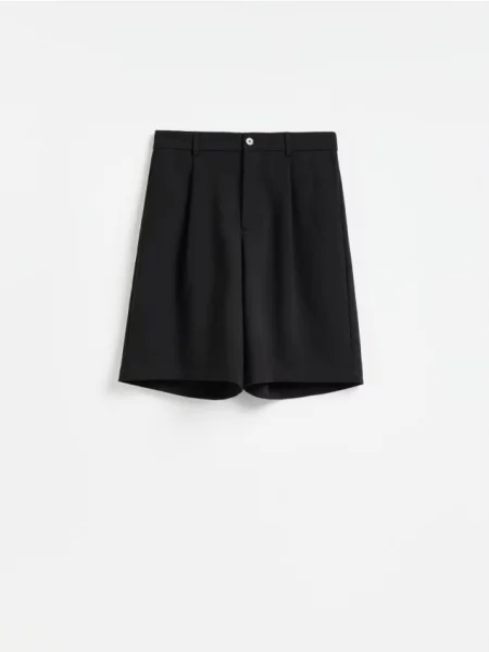 Reserved Pantaloni scurți wide leg negru
