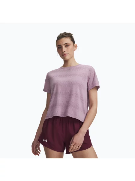 Tricou de alergare pentru femei Under Armour Velociti SS mauve pink/reflective roz