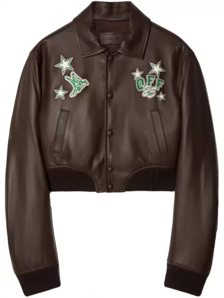 Kurtka skórzana Off-white biała