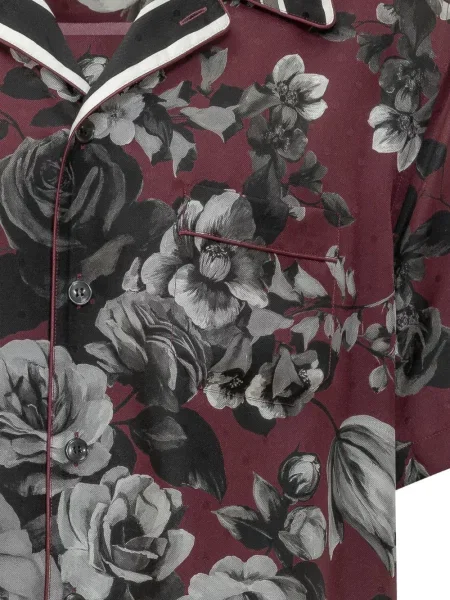 Cămașă Dolce & Gabbana cu model floral roșu