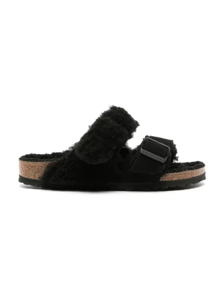 Klapki Birkenstock zamszowe czarne