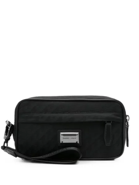Geantă Emporio Armani cu autograf negru