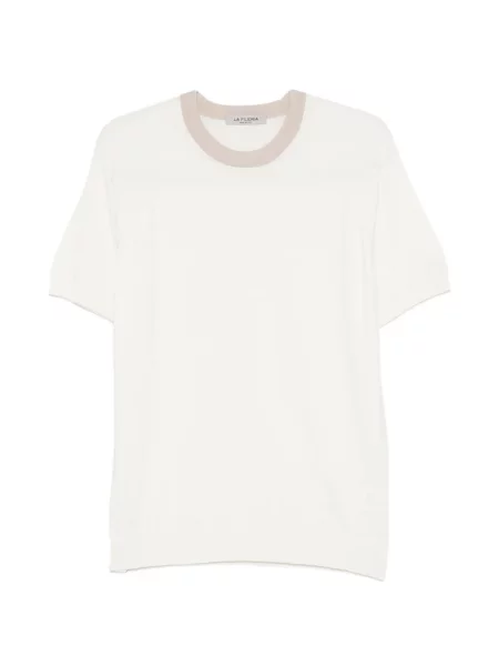 Tricou Fileria cu decolteu rotund scurt alb