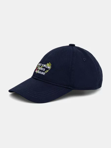 Drôle de Monsieur kapa s šiltom Vine Embroidered Slogan modra